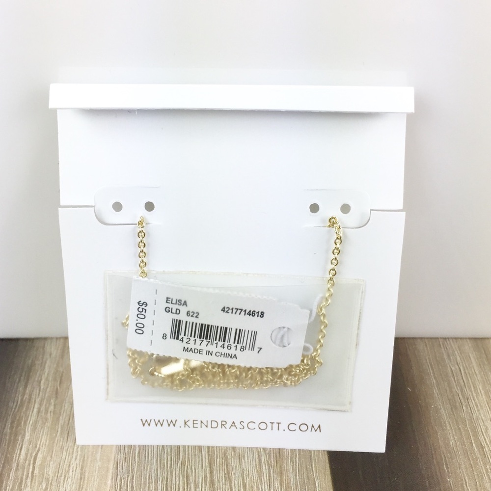 Kendra Scott Elisa Ruby red gold necklace July - Picture 2 of 4